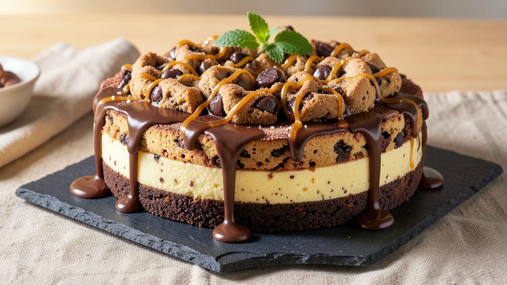 Chocolate Chip Cookie Brownie Cheesecake Recipe: Triple-Layered Indulgence in One Bite