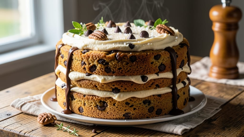 Chocolate Chip Cookie Cake Recipe From Scratch: Triple-Layered Joy With Crunchy Toppers