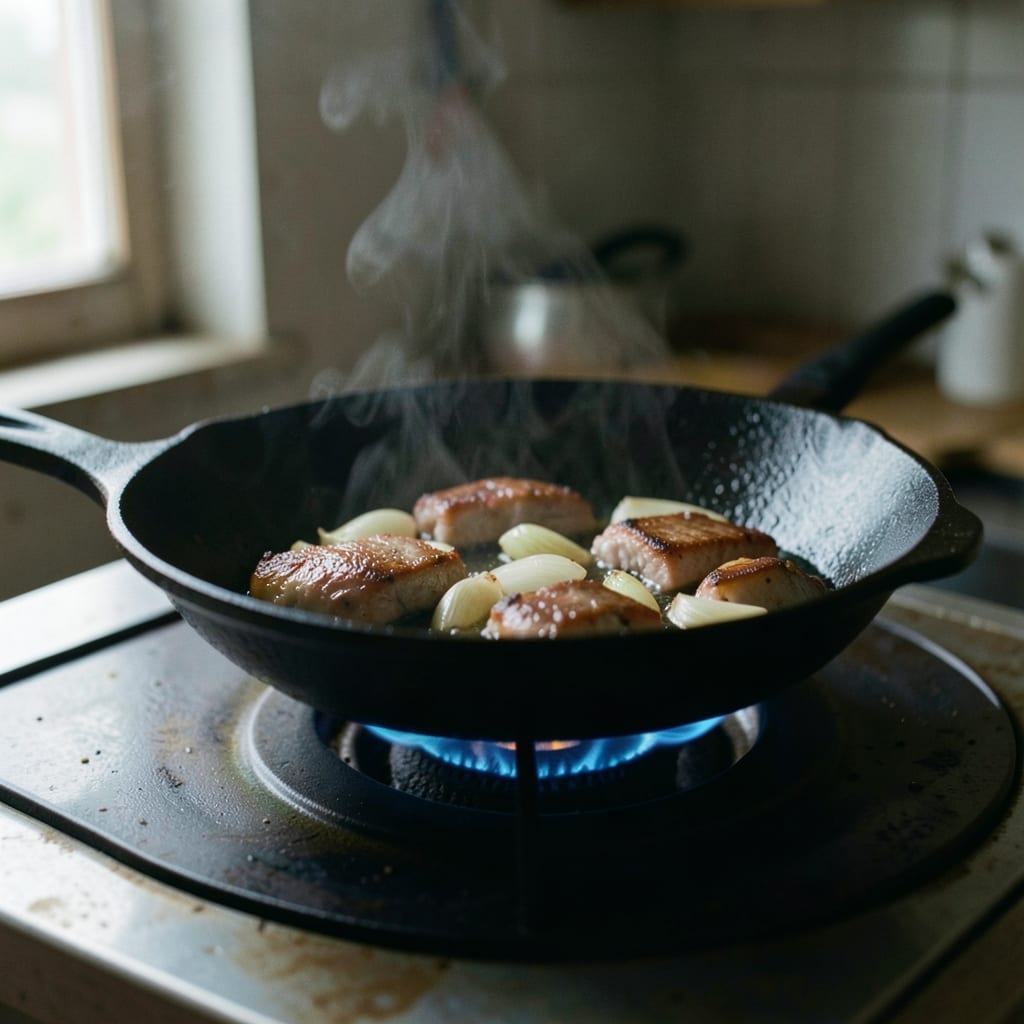 The first pass, in the pan
