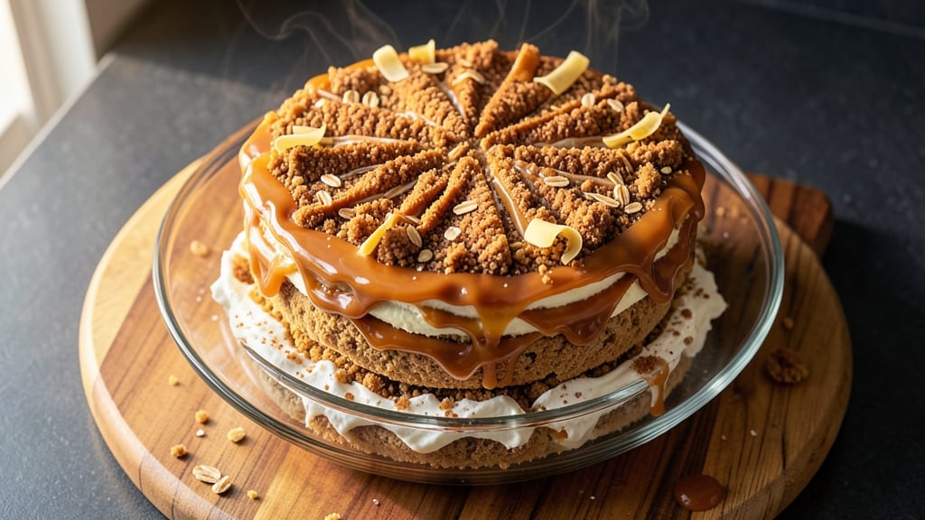 Caramel Cookie Cake Recipe: Foil-Sealed Crunch With Gooey Caramel Rivers